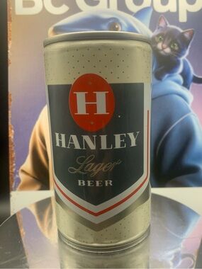 Vintage Beer Can Hanley Lager Beer Pull Tab Empty Falstaff Brewing Steel Can